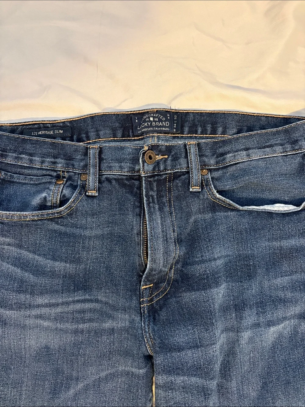 Lucky Brand Men’s Slim Jeans in Medium Blue Wash